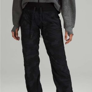 Lululemon mid rise dance pant (black camouflage pattern)